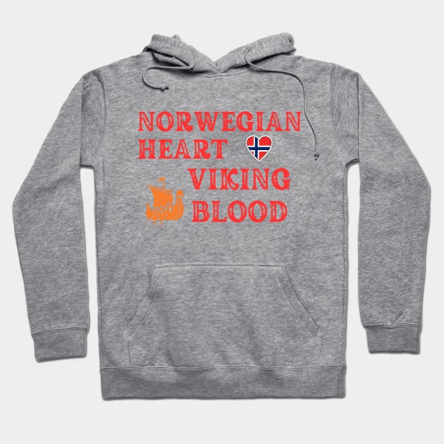 Norwegian Heart Viking Blod. Gift ideas for historical enthusiasts. Hoodie by Papilio Art